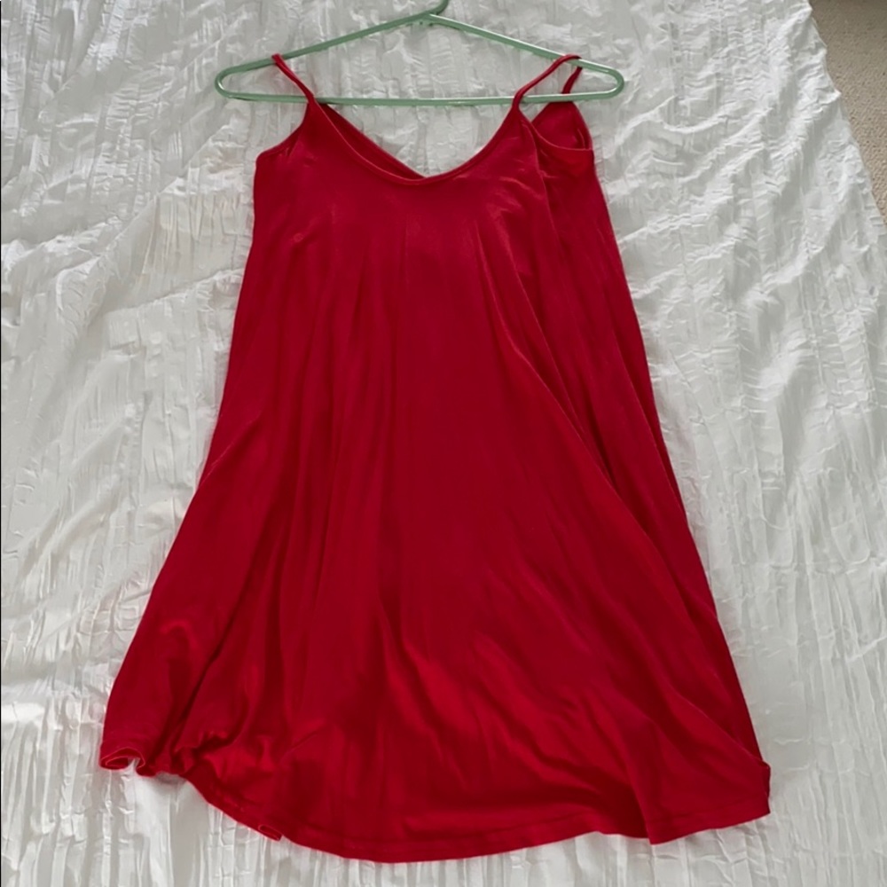 boohoo dahlia basic swing dress poppy